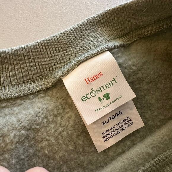 Hanes You Are Capable Sage Green Recycled Oversized Crewneck Sweatshirt Size XL - Picture 5 of 11